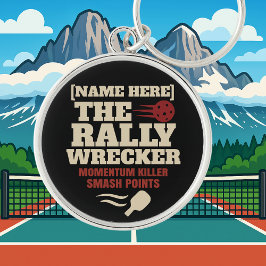 Pickleball Personalisierter Name THE RALLY WRECKER Schlüsselanhänger