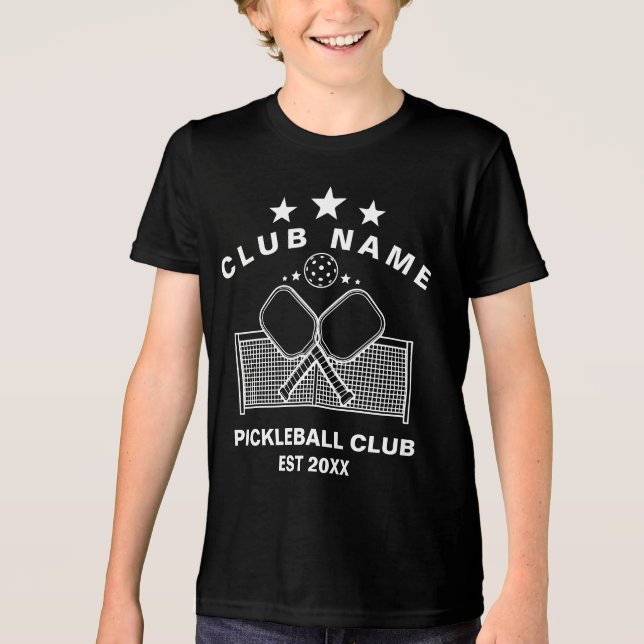 Pickleball Personalized Club Name Tri-Blend Shirt (Vorderseite)