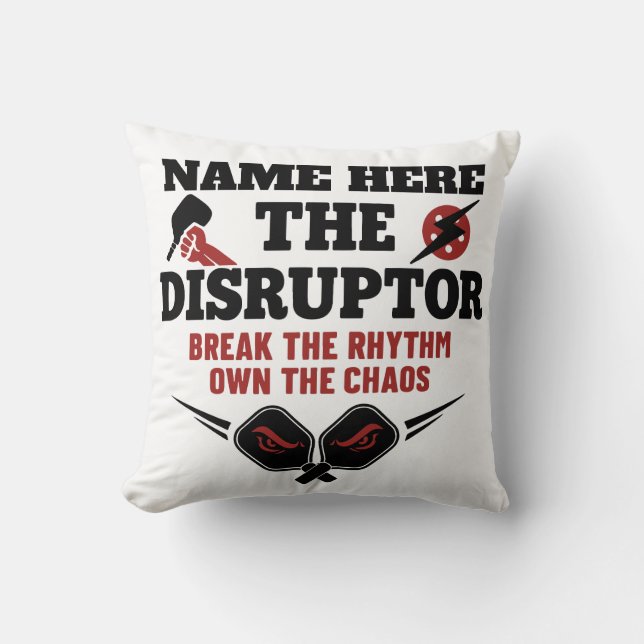 Pickleball Personalized Name The Disruptor Towel Kissen (Vorderseite)