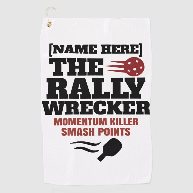 Pickleball Personalized Name The Rally Wrecker Golfhandtuch (Vorderseite)