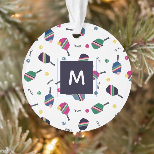Pickleball Personnalisé Monogramme Noël de vacance (Arbre)