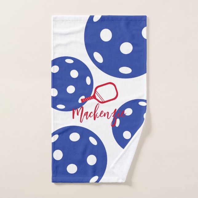 Pickleball Personnalisé Rouge Blanc Bleu Sueur (Serviette à main)