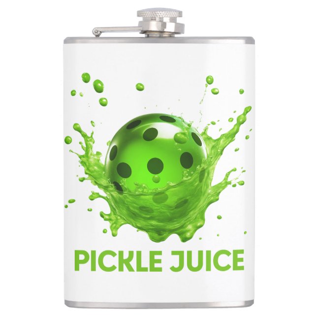 Pickleball "Pickle Juice" Glas Flachmann (Vorderseite)