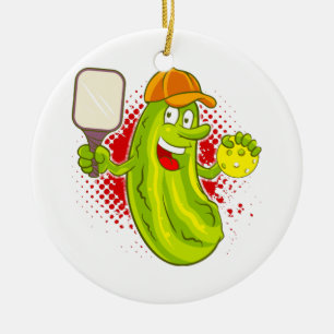 Pickleball Pickle Player Keramik Ornament