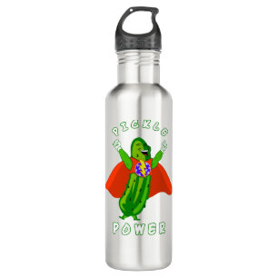 Pickleball Pickle Power Super Hero Edelstahlflasche