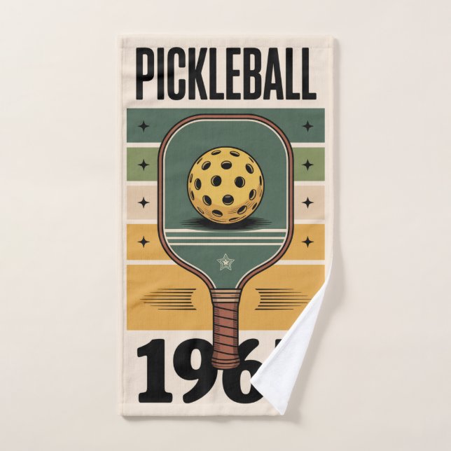 Pickleball Pickleball 1965 Vintag Paddle Graphic Handtuch (Handtuch)