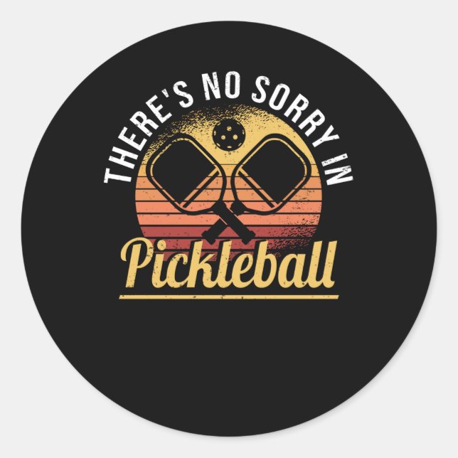 Pickleball Pickleball Player No Time Retro Runder Aufkleber (Vorderseite)