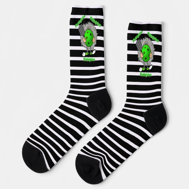 Pickleball Picklejujugend Halloween Film Inspirier Socken (Linkes Detail)