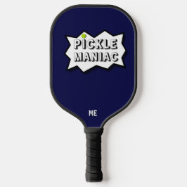 Pickleball PickleManiac Funny Comic Blau Schläger