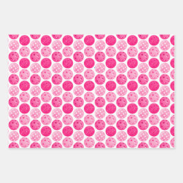 Pickleball Pink Green Pickleball Party Geschenkpapier Set