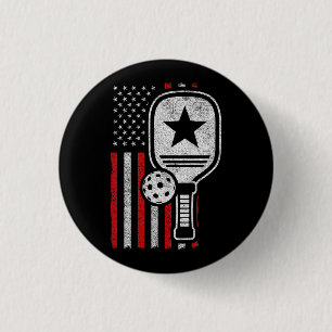 Pickleball Player - American Flag Pickleball - Bil Button