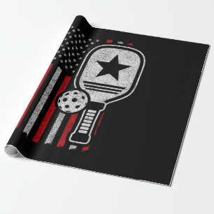 Pickleball Player - American Flag Pickleball - Bil Geschenkpapier