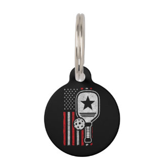Pickleball Player - American Flag Pickleball - Bil Haustiermarke