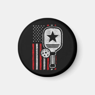 Pickleball Player - American Flag Pickleball - Bil Magnet