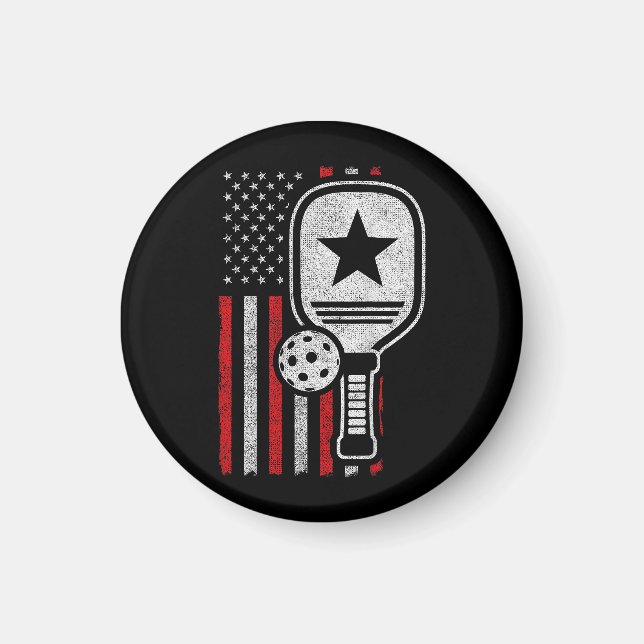 Pickleball Player - American Flag Pickleball - Bil Magnet (Vorne)