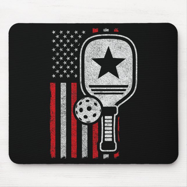 Pickleball Player - American Flag Pickleball - Bil Mousepad (Vorne)