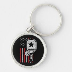 Pickleball Player - American Flag Pickleball - Bil Schlüsselanhänger