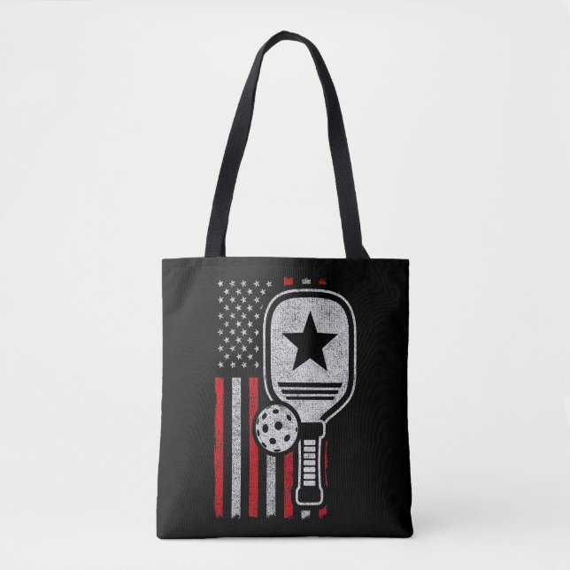 Pickleball Player - American Flag Pickleball - Bil Tasche (Vorderseite)