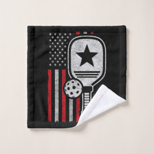 Pickleball Player - American Flag Pickleball - Bil Waschlappen