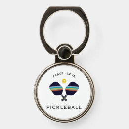 Pickleball Player Gift Peace Liebe und Pickleball Telefonring Ständer