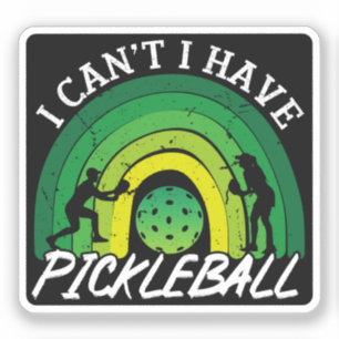 Pickleball Player I Kann ich Pickleball Rainbow ni Aufkleber