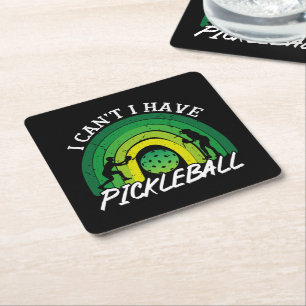 Pickleball Player I Kann ich Pickleball Rainbow ni Rechteckiger Pappuntersetzer