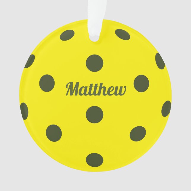 Pickleball Player Monogramme Nom de l'ornement (devant)