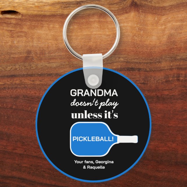 Pickleball Player Oma Funny Custom Typografy Schlüsselanhänger (Vorderseite)
