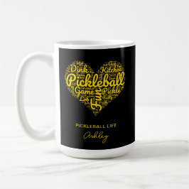 Pickleball Player Personalisiert Name Word Art Kaffeetasse
