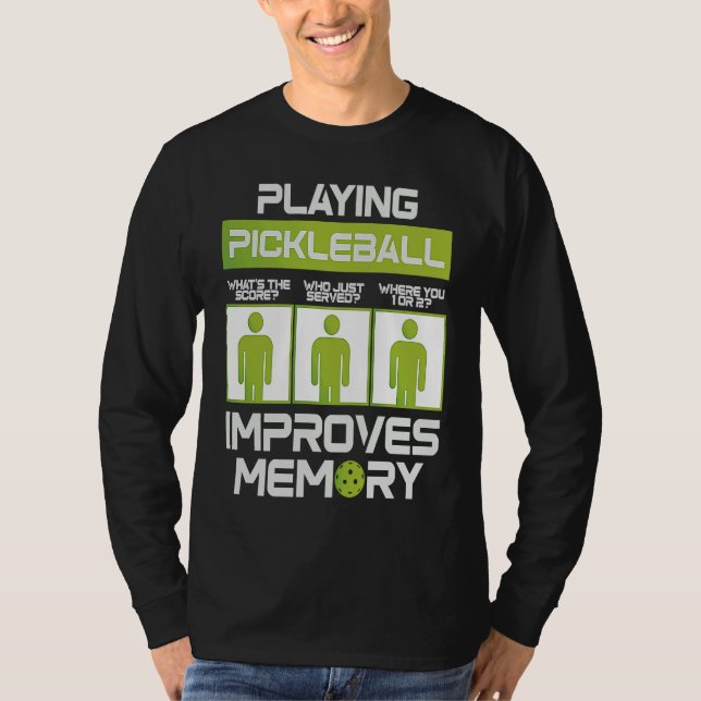 Pickleball Player Playing Pickleball Improves Memo T-Shirt (Vorderseite)