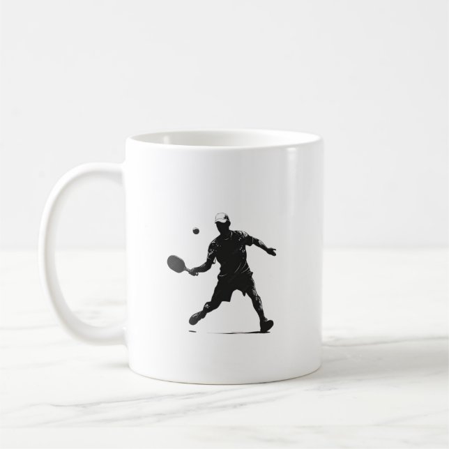Pickleball Player Silhouette Sportdesign Kaffeetasse (Links)