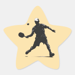 Pickleball Player Silhouette Sportdesign Stern-Aufkleber