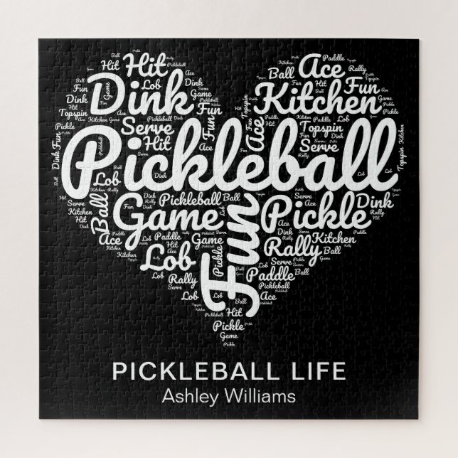 Pickleball Player Word Art Typografie Personalisie (Vertikal)