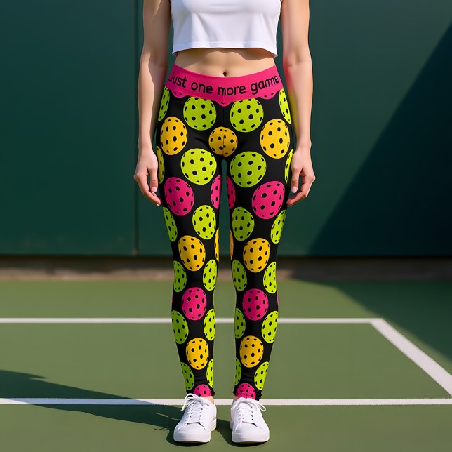 Pickleball polka dot leggings (Pickleball polka dot leggings with customizable text)