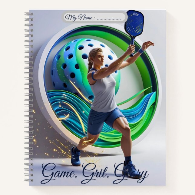 Pickleball Power Smash - Energie in Bewegung Notizbuch (Vorderseite)