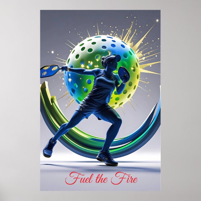 Pickleball Power Smash - Energie in Bewegung Poster (Vorne)