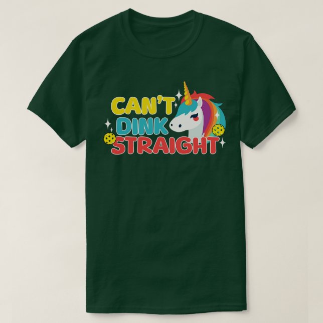 Pickleball Pride Month Cant Dink Straight T-Shirt (Design vorne)