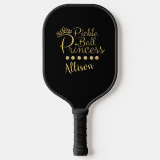 Pickleball Princess Black Gold Individuelle Name E Schläger