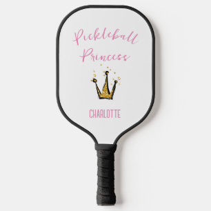 Pickleball Princess Gold Glitzer Individuelle Name Schläger