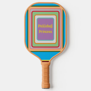 PICKLEBALL PRINCESS-mehrfarbige Quadrate Schläger