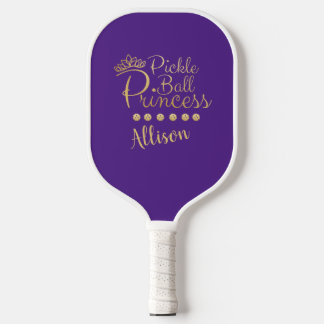 Pickleball Princess Purpl Gold Individuelle Name E Schläger