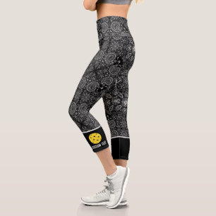 Pickleball Print Paisley Bandana Hinzufügen benut Capri Leggings