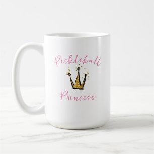 Pickleball Prinzessin Gold Glitter Tiara & Rosa Te Kaffeetasse
