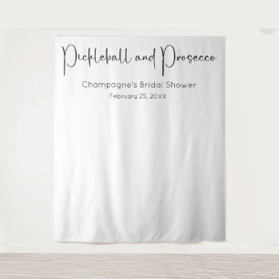 Pickleball & Prosecco Brautparty Hintergrund Wandteppich