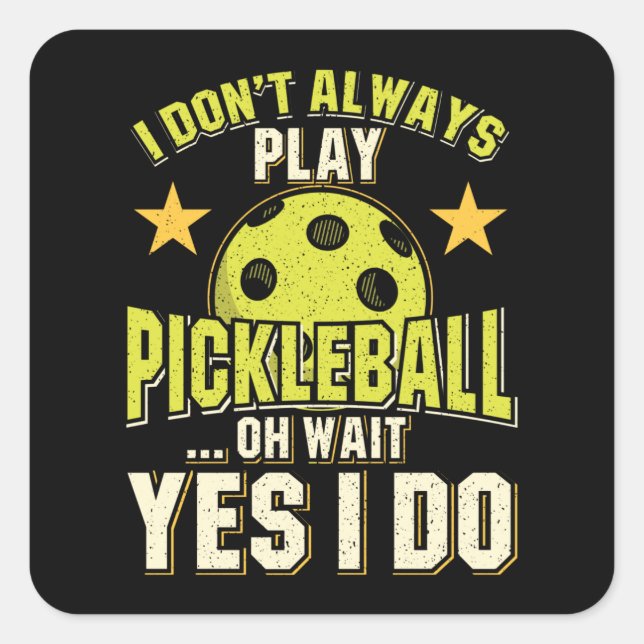 Pickleball Quadratischer Aufkleber (Vorderseite)