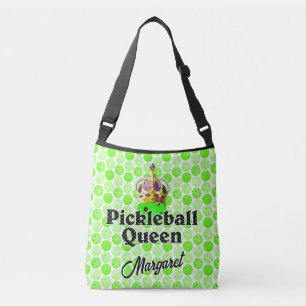 Pickleball Queen - Green Pickleball Wear Crown Tragetaschen Mit Langen Trägern