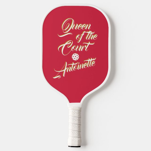 Pickleball Queen of the Court Individuelle Name El Pickleball Schläger (Rückseite)
