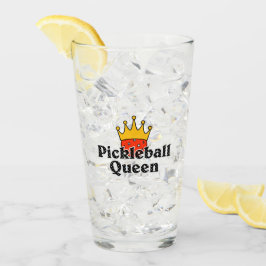 Pickleball Queen Orange Ball in Crown Personalisie Glas
