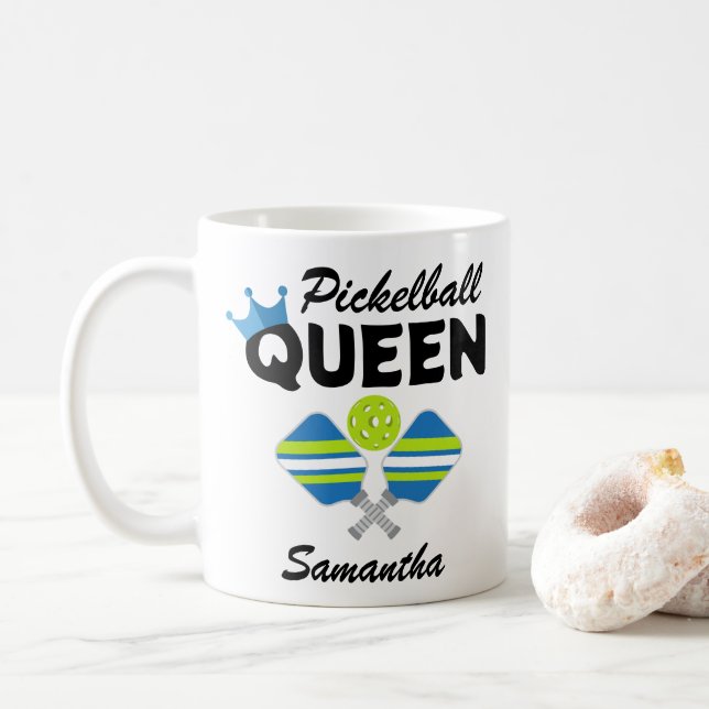 Pickleball Queen Pickleball Coffee Mug (Avec donut)