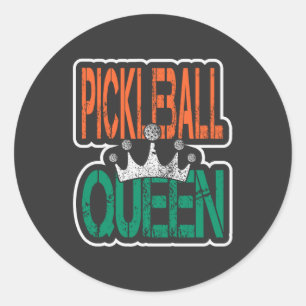 Pickleball Queen - Regal Court Elegante Runder Aufkleber